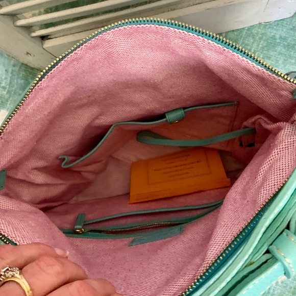 NWT DOONEY & BOURKE Aqua Dillen MD Zipper Pocket Slouch Bag. - Picture 7 of 16